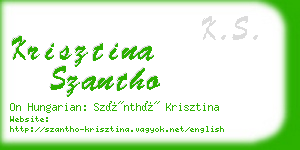 krisztina szantho business card